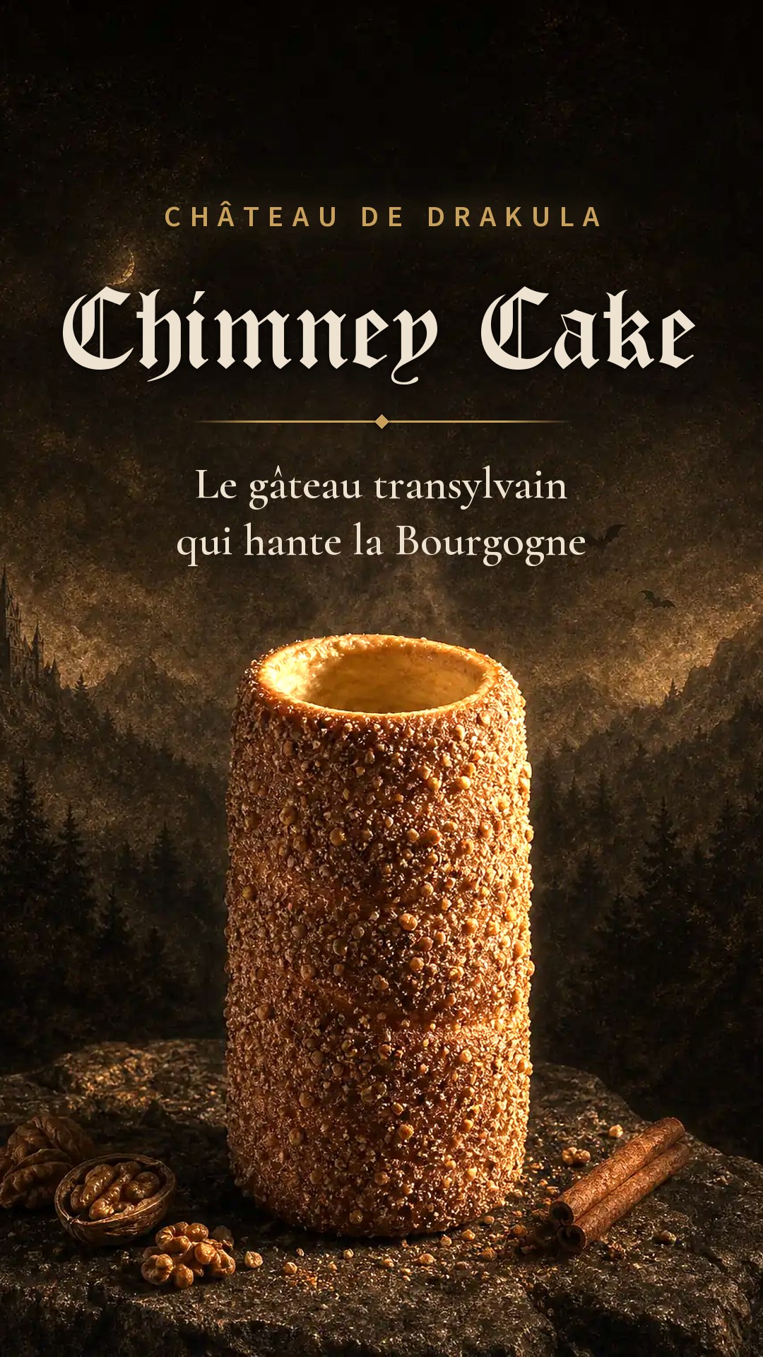 Story titrée : Chimney Cake, format vertical pour réseaux sociaux